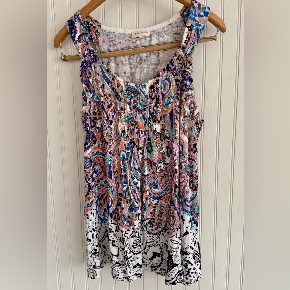 Meadow Rue Anthropologie Tank Size M Romantic Bohemian Paisley Blouse